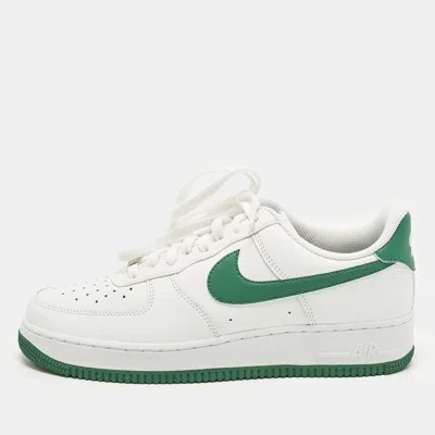 Pre-owned Nike Air Force 1 07 Malachite Size 42.5 White/green Leather Low Top Sneakers