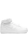 Nike Air Force 1 Mid '07 Leath "triple White" Sneakers In White