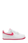 Nike Air Force 1 '07 Fq7626-100 Sneaker Womens White Lace Up Casual Shoes Nr8422 In White/aster Pink