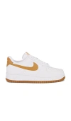 Nike Air Force 1 "white/gold/silver" Sneakers In White & Flax