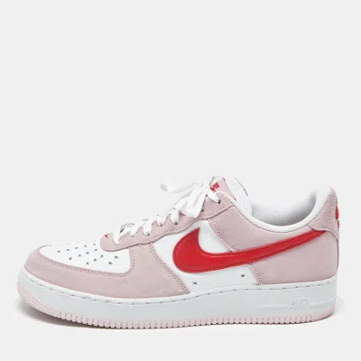 Pre-owned Nike Air Force 1 07 Qs Valentine's Day Love Letter Size 45.5 Multicolor Leather And Suede Low Top Sneaker