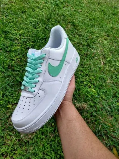 Pre-owned Nike Air Force 1 '07 Triple White Green Women/girl Gs Multi Size Af1