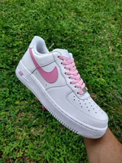 Pre-owned Nike Air Force 1 '07 Triple White Pinkwomen/girl Gs Multi Size Af1