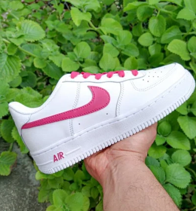 Pre-owned Nike Air Force 1 '07 Triple White Raspberry Women/girl Gs Multi Size Af1