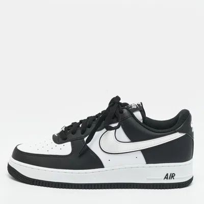 Pre-owned Nike Air Force 1 07 White Swoosh Panda Size 44.5 Black/white Leather Low Top Sneakers