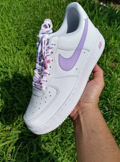 Pre-owned Nike Air Force 1 07 Womens White Lilac Pink Custom Multi Size Girls Gs Af1