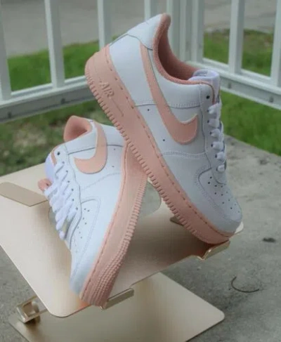 Pre-owned Nike Air Force 1 07 Womens White Salmon Custom Multi Size Girls Gs Af1