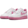 Nike Air Force 1 Basketball Sneaker In White/magic Flamingo