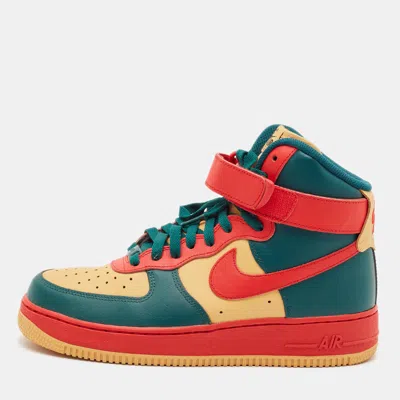 Pre-owned Nike Air Force 1 By You Custom Size 40.5 Multicolor Leather High Top Sneakers