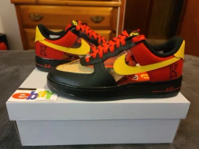 Pre-owned Nike Air Force 1 Cmft Signature Qs Kyrie Irving 2014 687843 001 Deadstock In Black