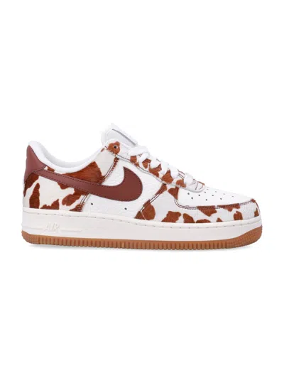Nike Air Force 1 Cow-print Pony Hair Low-top Sneaker With Leather Swoosh In Brown