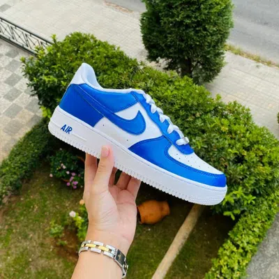 Pre-owned Nike Air Force 1 Custom Low Sapphire Pearlescent Blue Shoes Men Women Kids
