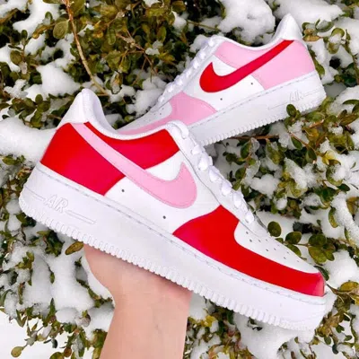 Pre-owned Nike Air Force 1 Custom Low Valentines Day Red Pink Shoes Men Women Kids