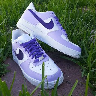 Pre-owned Nike Air Force 1 Custom Sneakers Lupus Awareness Purple Lilac Grape White Shoes
