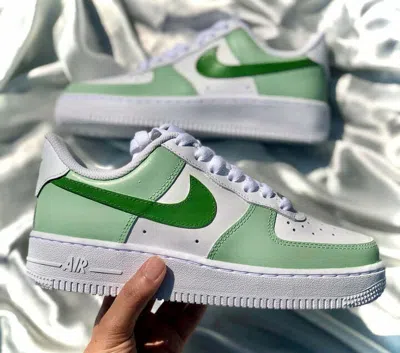 Pre-owned Nike Air Force 1 Custom Low Sage Green Two Tone Casual Shoes Men Women Kids