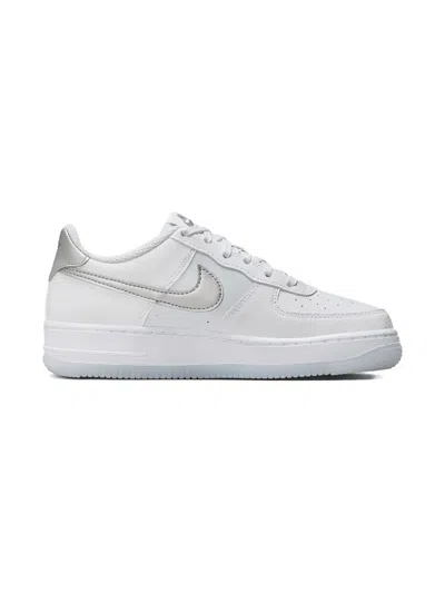 Nike Kids' Air Force 1 "grey Swoosh" Sneakers In White