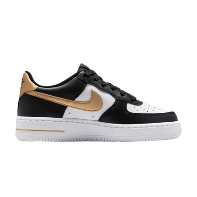 Pre-owned Nike Air Force 1 Gs 'black White Metallic Gold' | Kid's Size 7