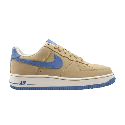 Pre-owned Nike Air Force 1 Gs 'linen University Blue' In Tan