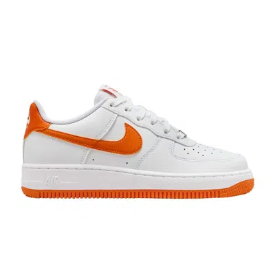 Pre-owned Nike Air Force 1 Gs 'white Safety Orange' | Kid's Size 3.5