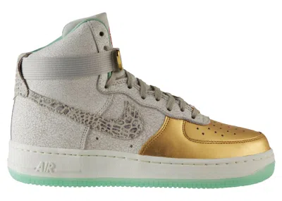 Pre-owned Nike Air Force 1 Hi Qs Year Of The Horse (women's) Sneakers In Metallic Gold/light Bone/artic Green In Multi