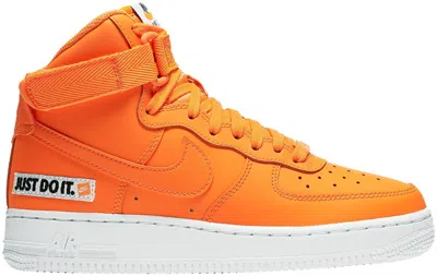 Pre-owned Nike Air Force 1 High Just Do It Pack Orange Sneakers In Total Orange/white/black