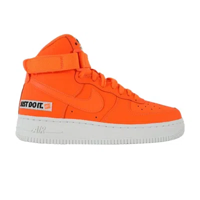 Pre-owned Nike Air Force 1 High Lv8 Gs 'just Do It' | Orange | Kid's Size 7