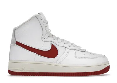 Pre-owned Nike Air Force 1 High Sculpt (women's) Sneakers In Summit White/gym Red