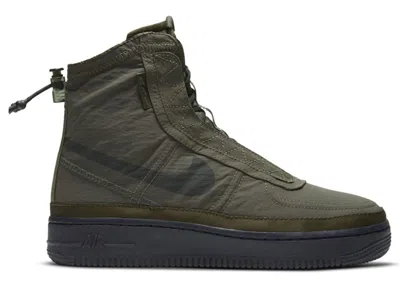 Pre-owned Nike Air Force 1 High Shell (women's) Sneakers In Cargo Khaki/seaweed/off Noir
