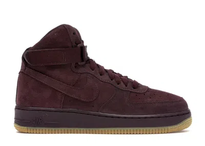 Pre-owned Nike Air Force 1 High Sneakers In Burgundy Crush/gum Light Brown