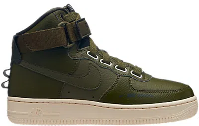 Pre-owned Nike Air Force 1 High Utility (women's) Sneakers In Olive Canvas/light Cream