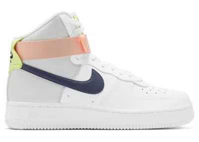 Pre-owned Nike Air Force 1 High (women's) Sneakers In White/midnight Navy Blue/light Orange In Multi
