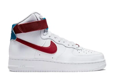 Pre-owned Nike Air Force 1 High (women's) Sneakers In White/team Red/green Abyss
