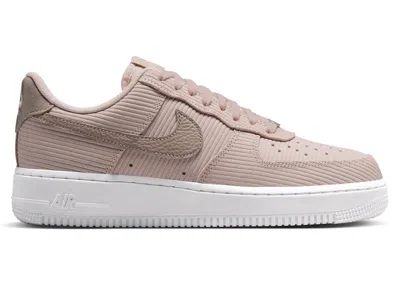 Pre-owned Nike Air Force 1 Low '07 Corduroy (women's) Sneakers In Silt Red/white/metallic Silver
