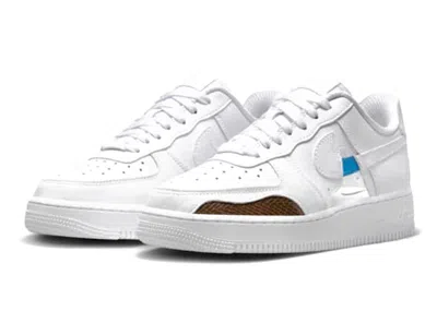 Pre-owned Nike Air Force 1 Low '07 Cut Out (women's) Sneakers In White/safety Orange/brown In Multi