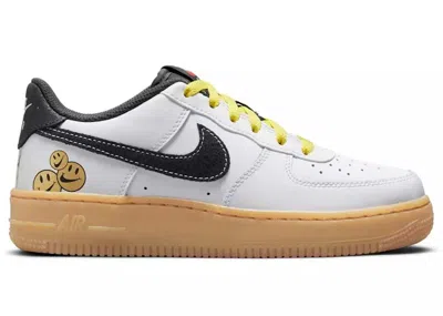 Pre-owned Nike Air Force 1 Low '07 Lv8 Go The Extra The Smile Sneakers In White/black/tour Yellow