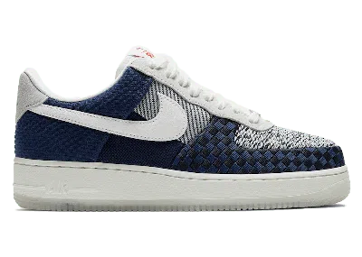 Pre-owned Nike Air Force 1 Low '07 Lv8 Sashiko (women's) Sneakers In Navy Blue/sail