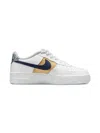 Nike Air Force 1 Low '07 Lv8 "white Blue Void Metallic Gold" Sneakers In White