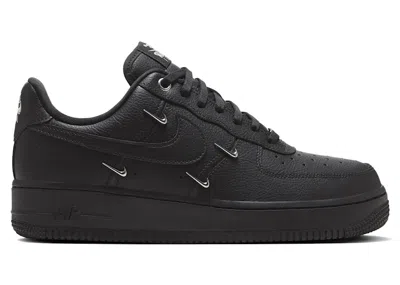 Pre-owned Nike Air Force 1 Low '07 Lx Silver Mini Swoosh (women's) Sneakers In Black/metallic Silver