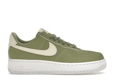 Pre-owned Nike Air Force 1 Low '07 Next Nature Sea Glass (women's) Sneakers In Oil Green/white/gum Medium Brown