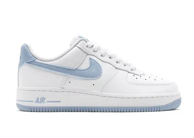 Pre-owned Nike Air Force 1 Low '07 Patent (women's) Sneakers In White/light Armory Blue