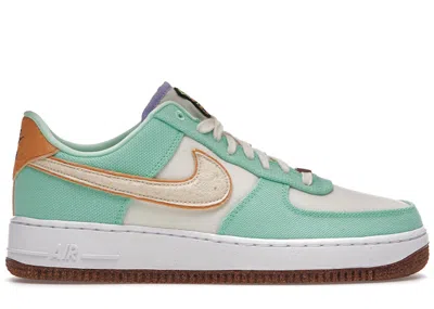 Pre-owned Nike Air Force 1 Low '07 Pinapple (women's) Sneakers In Green Glow/coconut Milk/metalic Gold