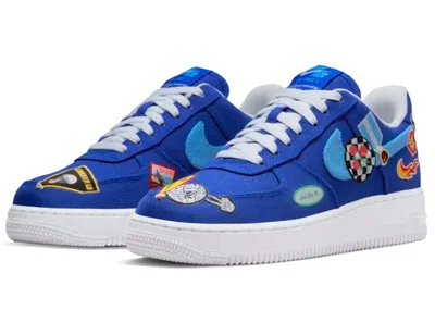 Pre-owned Nike Air Force 1 Low '07 Prm Los Angeles Patched Up (women's) Sneakers In Racer Blue/university Blue/whit