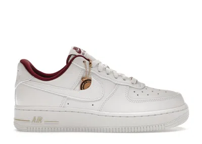 Pre-owned Nike Air Force 1 Low '07 Se Just Do It (women's) Sneakers In Summit White/team Red/metallic Gold