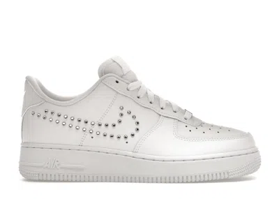 Pre-owned Nike Air Force 1 Low '07 Studded Swoosh (women's) Sneakers In White/metallic Silver/platinum Tint In Multi