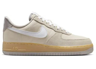 Pre-owned Nike Air Force 1 Low '07 Suede Canvas Khaki (women's) Sneakers In Light Khaki/gum Yellow/college Grey