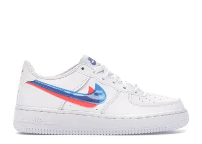 Pre-owned Nike Air Force 1 Low 3d Glasses Sneakers In White/bright Crimson/blue Hero