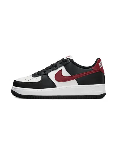 Nike Kids' Air Force 1 Low "black" Sneakers In White