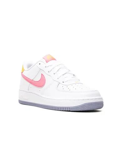 Nike Kids' Air Force 1 Low "coral Chalk/laser Orange" Sneakers In White