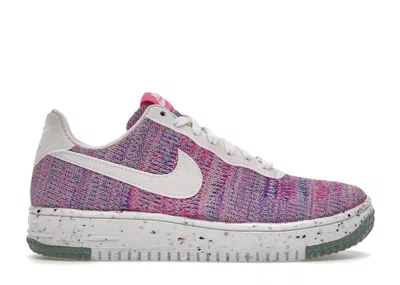 Pre-owned Nike Air Force 1 Low Crater Flyknit (women's) Sneakers In Fuchsia Glow/pink Blast/green Glow