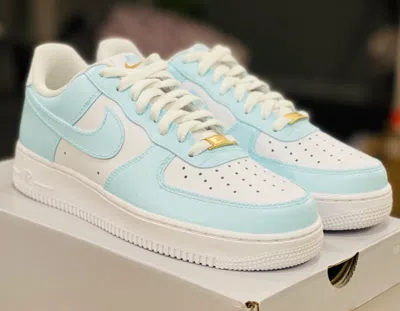 Pre-owned Nike ??  Air Force 1 Low Custom - Icy ? Blue - All Sizes Available